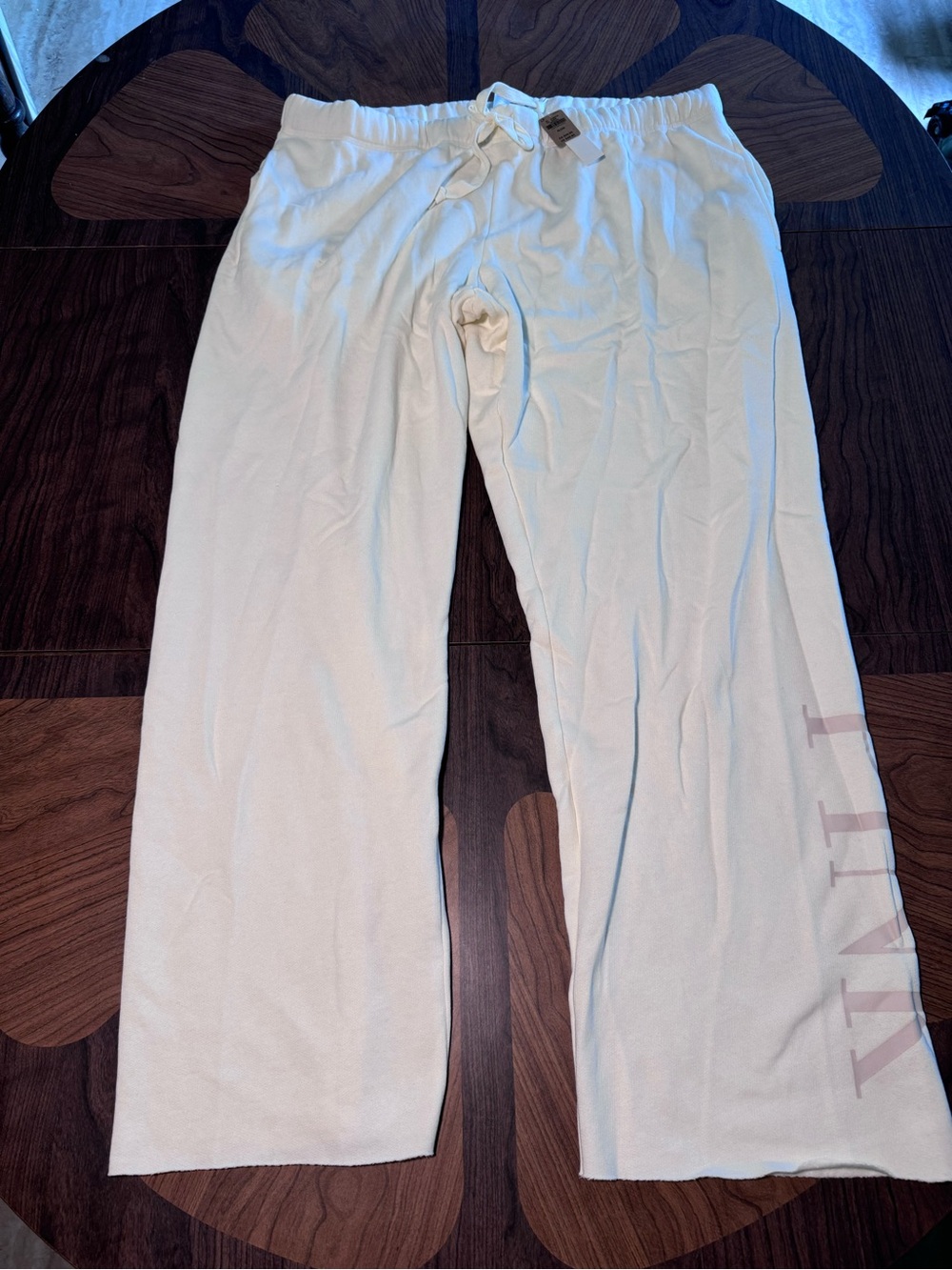 PINK Victoria's Secret Cream Lounge Pants with Elastic Waist